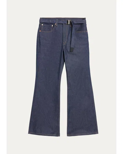 Sacai Levi's X  Unisex Oversized Wide-leg Belted Jeans In Gray