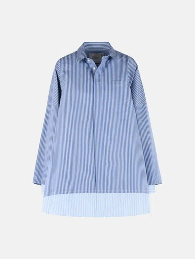Sacai Light Blue Cotton Blend Shirt