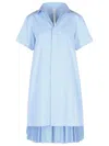 Sacai Blue Cotton Poplin Minidress In Light Blue