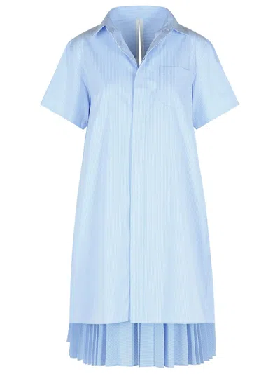 SACAI LIGHT BLUE COTTON DRESS