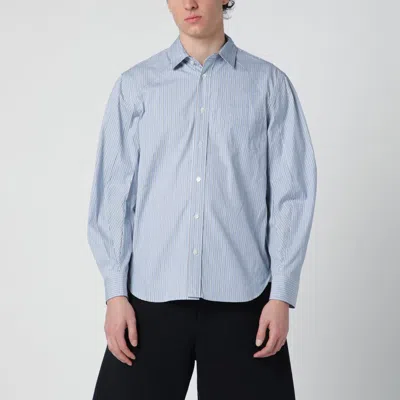 SACAI SACAI LIGHT BLUE STRIPED COTTON SHIRT