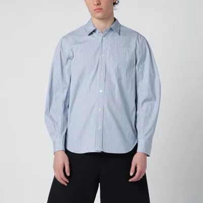 SACAI SACAI LIGHT BLUE STRIPED COTTON SHIRT