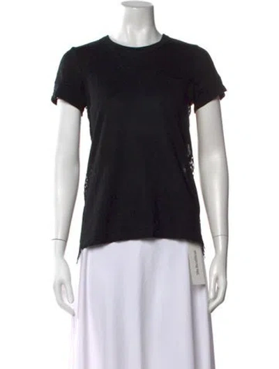 Pre-owned Sacai Linen Crew Neck T-shirt In Black