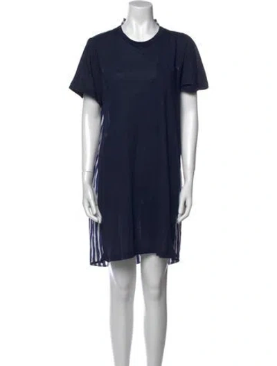 Pre-owned Sacai Linen Knee-length Dress In Blue