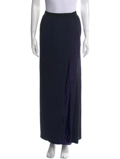 Pre-owned Sacai Linen Long Skirt In Blue