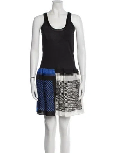 Pre-owned Sacai Linen Mini Dress In Gray