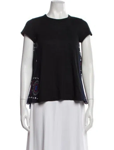 Pre-owned Sacai Linen Paisley Print T-shirt In Multi