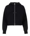 Sacai Logo-appliqué Cropped Hoodie In Black