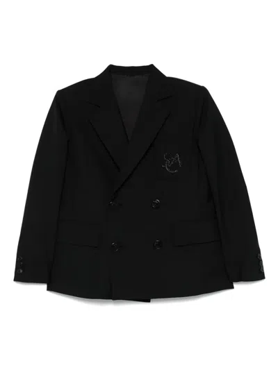 Sacai Logo-appliqué Blazer In Black