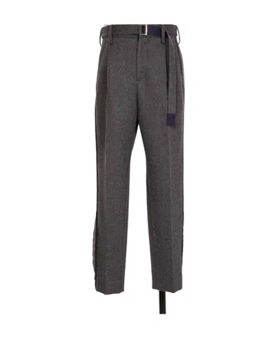 Sacai Logo Casual Pants In Black