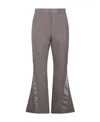 Sacai Brown Woo Blend Flared Pants In Gray
