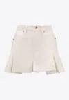 Sacai Logo Embroidered Mini Shorts