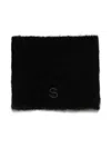 Sacai Logo-embroidered Scarf In Black