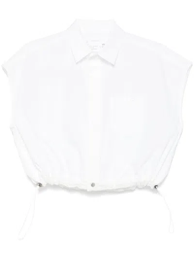 Sacai Logo-embroidered Shirt In White