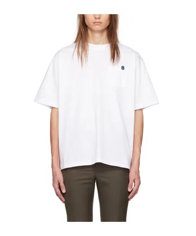 SACAI SACAI LOGO EMBROIDERED CREWNECK T-SHIRT