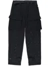 Sacai Logo-embroidery Trousers In Black
