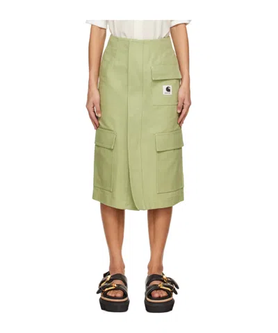 SACAI LOGO PATCH SKIRT