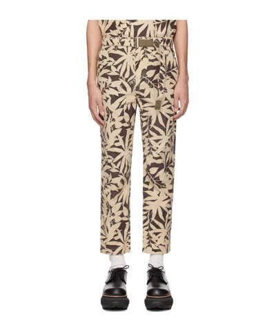Sacai Logo Printing Details Casual Pants In Multicolor