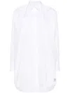 Sacai Logo-raised Poplin Shirt In 白色