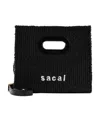 Sacai Logo-embroidered Woven Shopper In Black