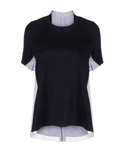 Sacai Logo T-shirt In Black