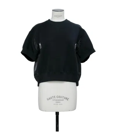 Sacai Panelled Short-sleeve T-shirt In Black