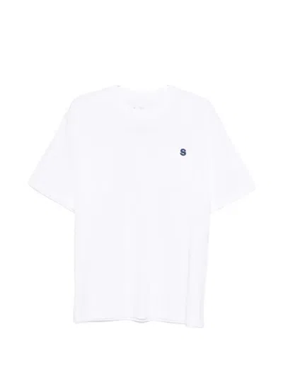 Sacai T-shirt With Embroidered Logo In White