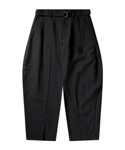 Sacai Logo-detail Trousers In Black