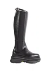 Sacai Tall Boots With Lug Sole And Platform In Black