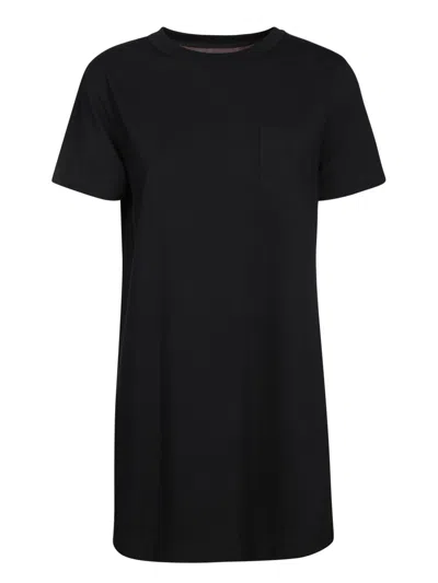 Sacai Long Cotton T-shirt In Black In Blue