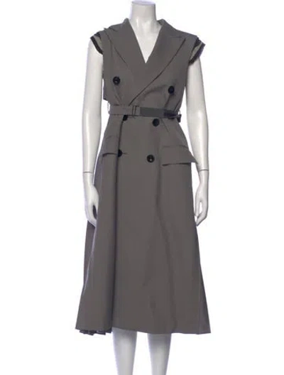 Pre-owned Sacai Long Dress In Gray