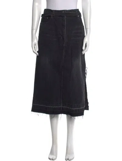 Pre-owned Sacai Long Skirt In Black