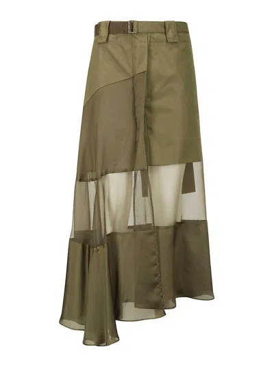 Sacai Long Skirt In Light Brown