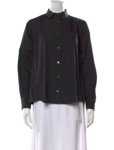 Pre-owned Sacai Long Sleeve Button-up Top In Black