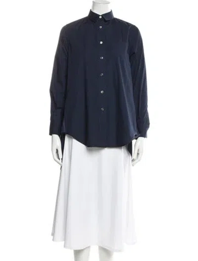 Pre-owned Sacai Long Sleeve Button-up Top In Blue