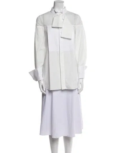 Pre-owned Sacai Long Sleeve Button-up Top In White