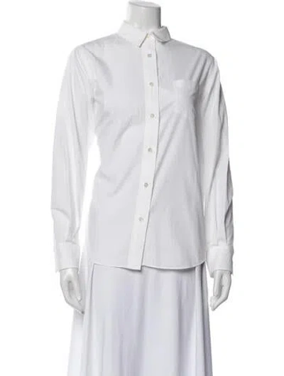 Pre-owned Sacai Long Sleeve Button-up Top In White