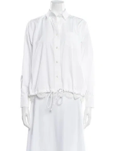 Pre-owned Sacai Long Sleeve Button-up Top In White