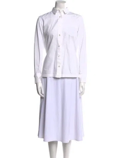 Pre-owned Sacai Long Sleeve Button-up Top In White