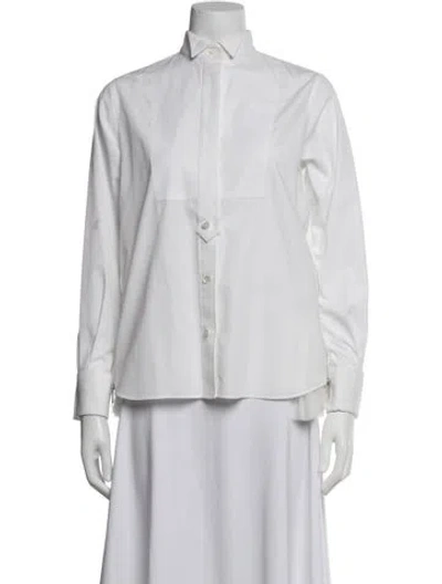 Pre-owned Sacai Long Sleeve Button-up Top In White