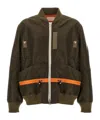 Sacai Khaki Nylon Twill Blouson Bomber Jacket In Green