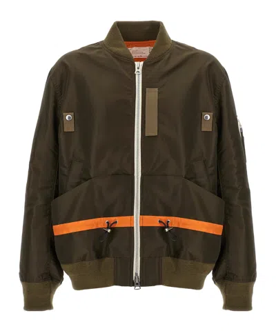 Sacai Long Sleeve Casual Jacket In Green