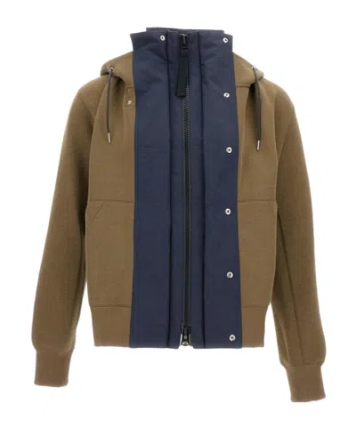 Sacai Long Sleeve Casual Jacket In Brown