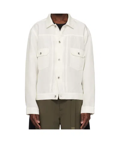 Sacai Long Sleeve Casual Jacket In White