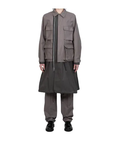 Sacai Long Sleeve Coat In Black