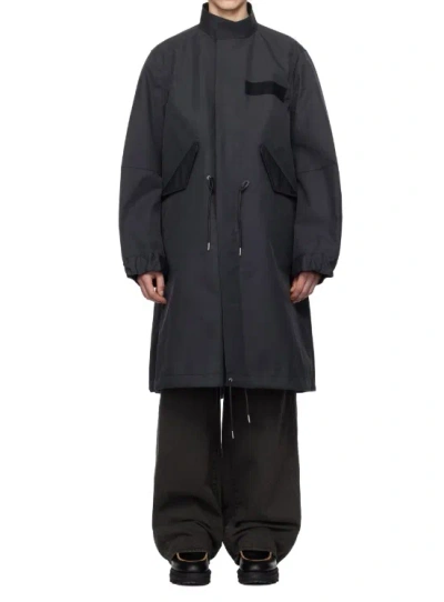 Sacai Long Sleeve Coat In Black