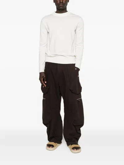 Sacai Long-sleeve Crew-neck Sweater In White