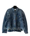 Sacai Long Sleeve Denim Jacket In Blue