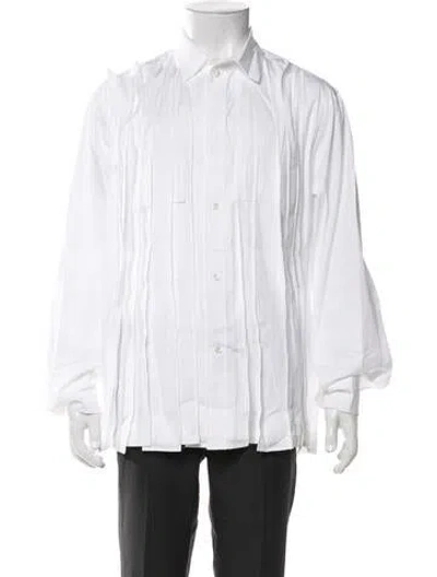 Pre-owned Sacai Long Sleeve Dress Shirt In White