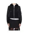 Sacai Long Sleeve Hooded Sweatshirt In Black